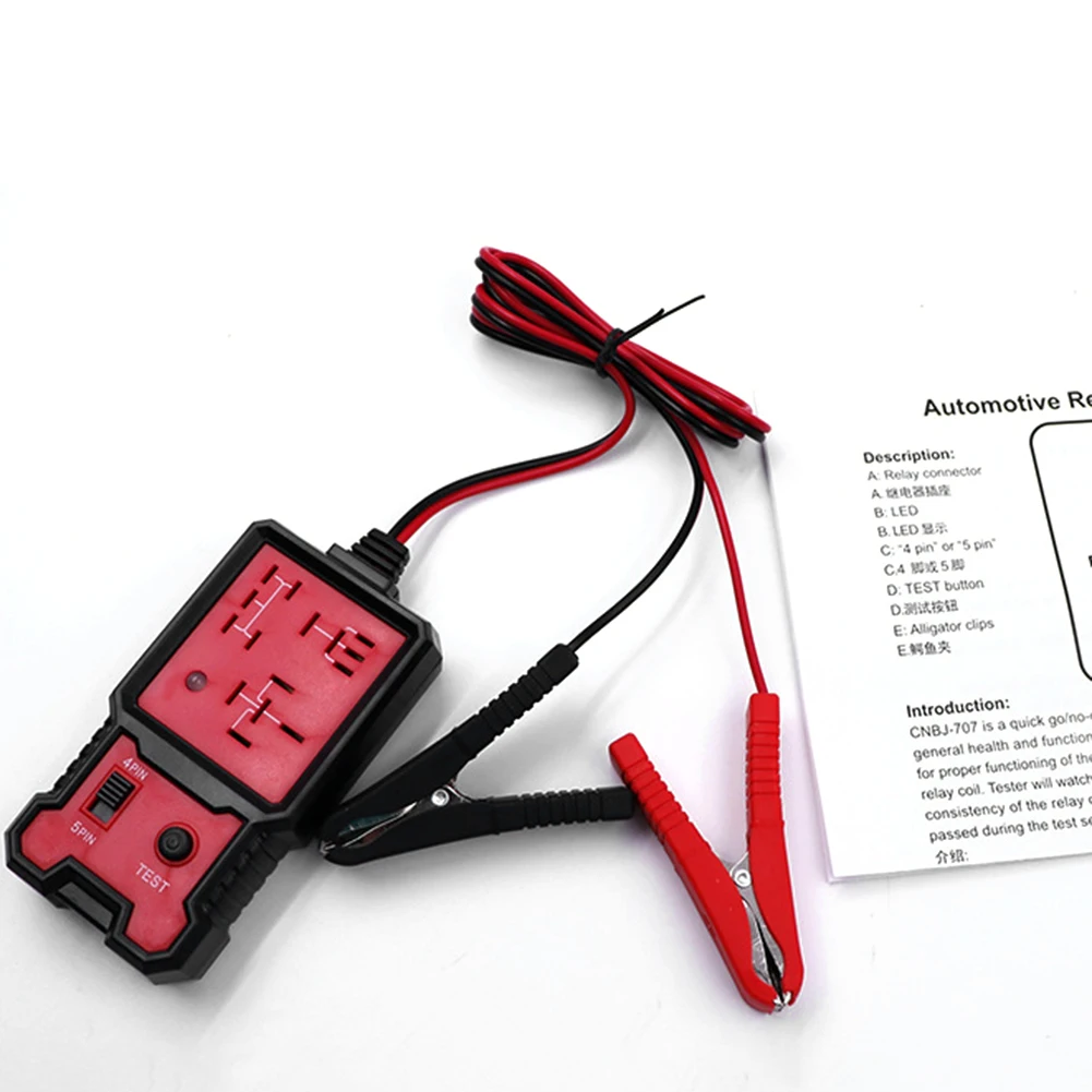 

12V Electronic Automotive Relay Tester 4 Pin 5 Pin Universal Car Battery Alternator Checker Tester Analyzer Diagnostic Tool