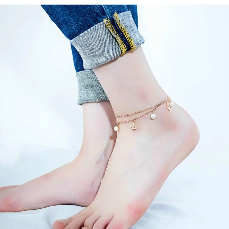 Oumart ножной браслет японские и корейские модные аксессуары цвет золотой розы