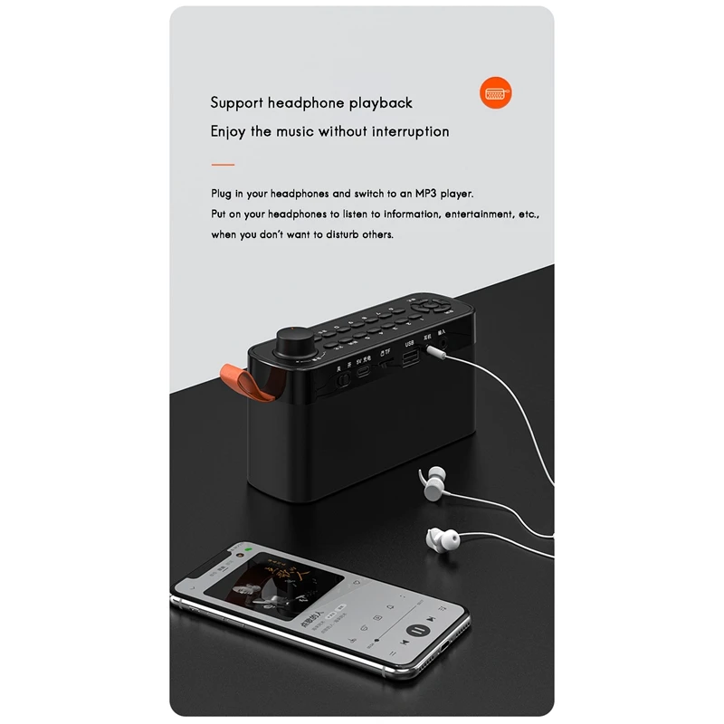 

Pocket Radio Bluetooth Subwoofer Radio Speaker Support TF Card High Volume for the Elderly