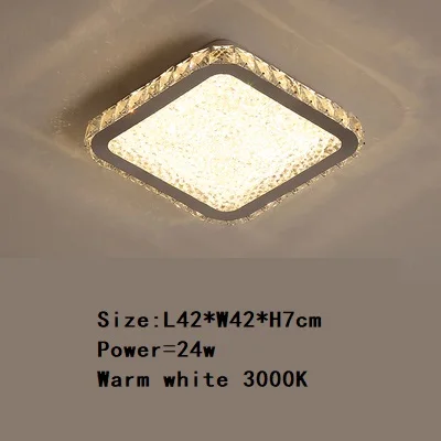 L42xW42cm Warm white Современный хрустальный светильник-люстра в виде подсвечника кристальная круговая квадратная iluminaria люстры потолочные люстры de cristal luminarias - Цвет абажура: L42xW42cm Warm white