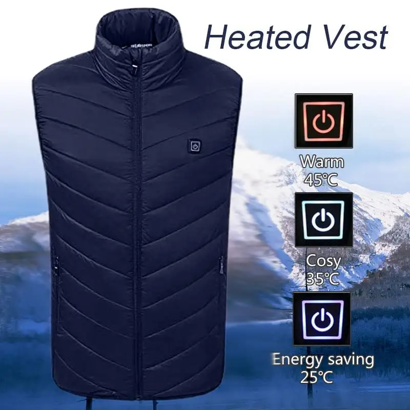 

Electric Vest Heated Jacket Heated USB Warm Winter 5-12v Navy Blue Heated Pad Thermal Hot Compress Heating Coat Physiotherapy