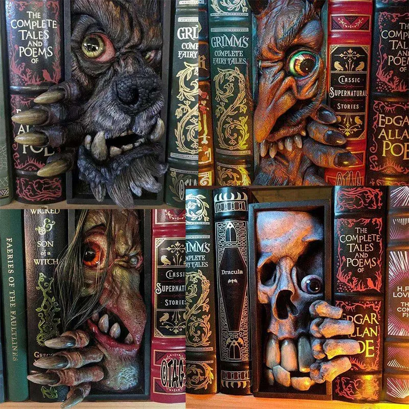 Монстра Франкенштейна книгодержатель фигурки Череп Дьявол статуя Скульптура