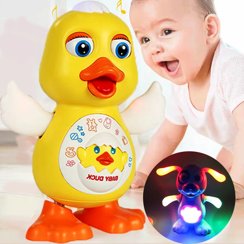 Children Duck Doll Pet Robot Toy Robots for Kids Electronic Electric Toys 1 2 To 4 Year Old Toddlers Boys Girls Babys Dog Animal