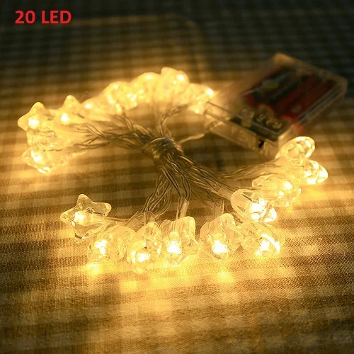 Type C 10 20LED милый деревянный кролик сказочная гирлянда светильник Свадебный декор - Цвет: Type C
