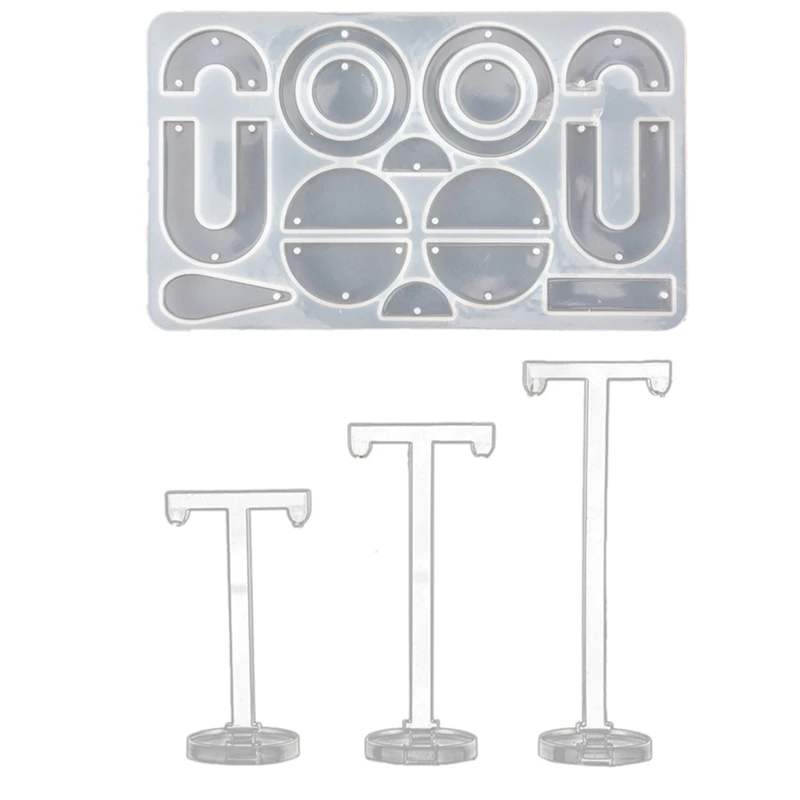 

1x DIY Crafts Earring Resin Mold B & 3Pcs Acrylic T Shape Earring Display Earring Holder Earring Stand