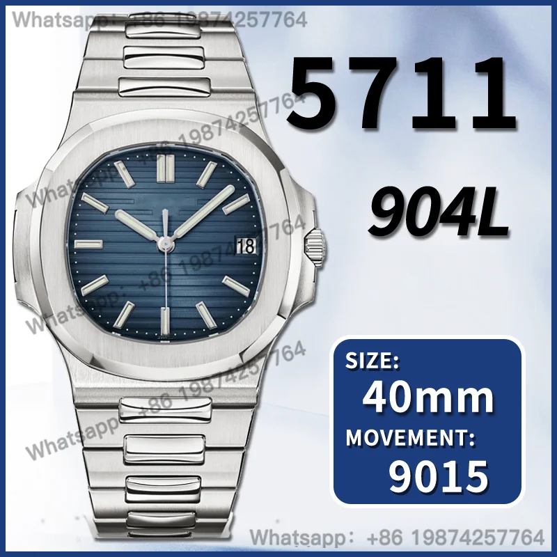 

Men's Automatic Mechanical Top Luxury Brand Watch 40MM Nautilus 5711 PPF 3KF 9015 Sports Waterproof AAA Replica Super Clone