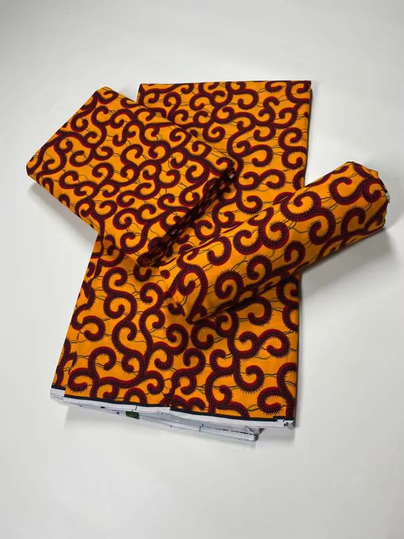 

2021 Newest design african real wax fabric wax prints beautiful red Ankara wax Style fabric 6 yards Nigeria wax fabric