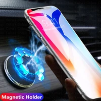 magnetic car phone holder in car stand magnet cellphone bracket round holder for iphone 12 x 7 samsung huawei smartphone support