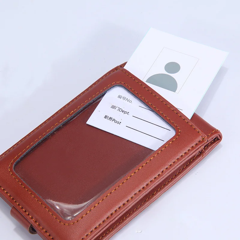 Новый кожаный держатель для нескольких карт прозрачный значок на ремнях