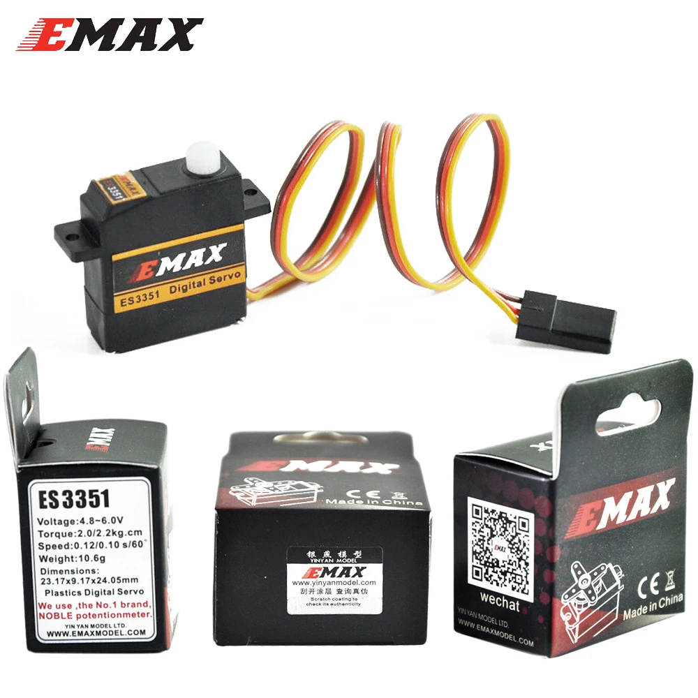 Оригинальный EMAX ES3351 10 6g мини металлическая Шестерня Аналоговый сервопривод для