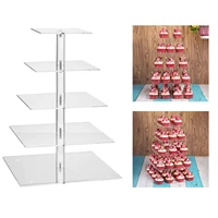 5 tiers acrylic cake riser stand display shelf multifunction for makeup perfume ladder tier wedding bakery home birthday