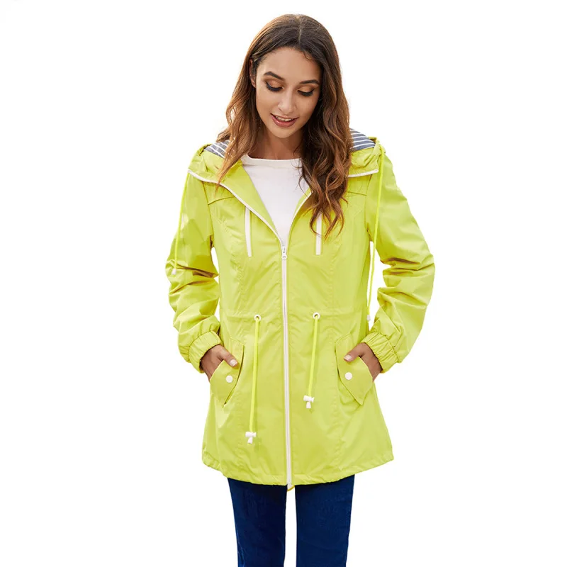 

Women's Zipper Hoodie Lightweight Outdoor Hiking Waterproof Raincoat Jacket