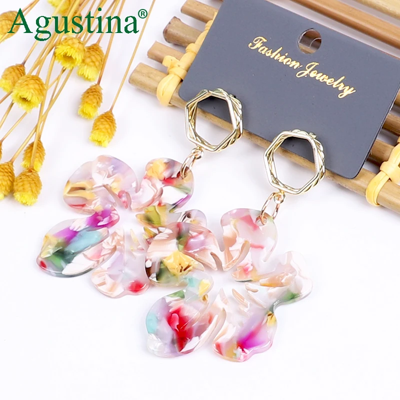 

Agustina 2021 Pink Flower Earrings Fashion Jewelry Women Dangle Earrings Girls Drop Earrings Earring Long Earings Wholesale New