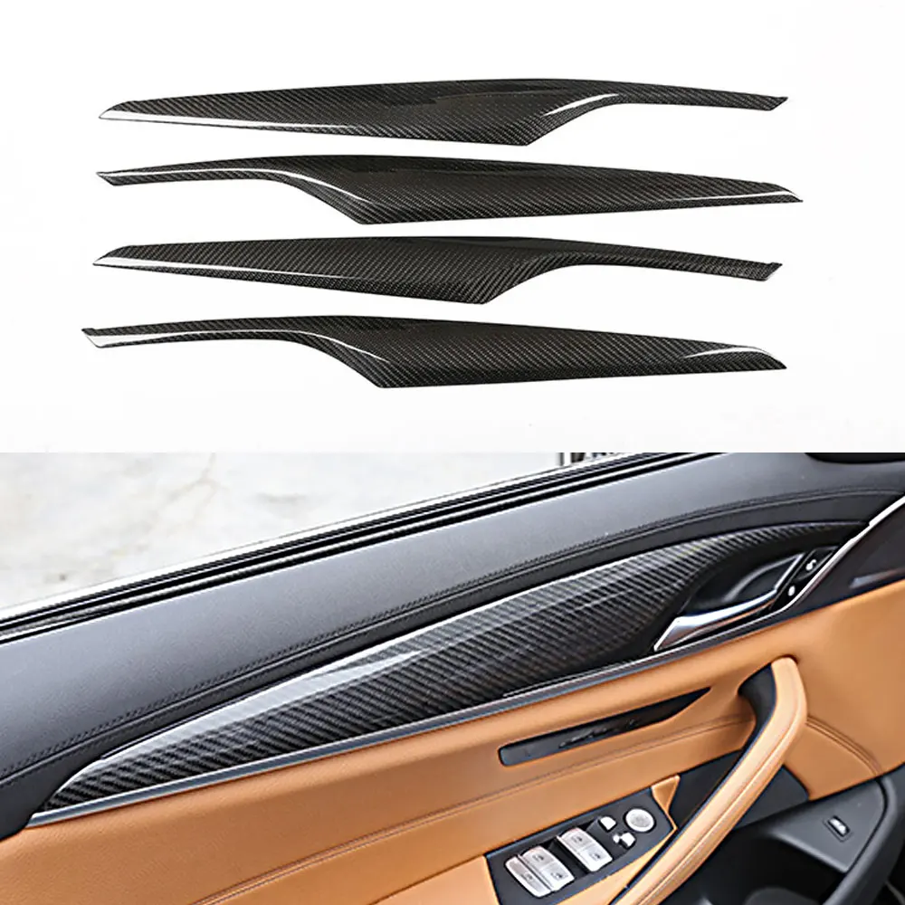 

Real Car Carbon Fiber Door Handle Panel Protective Decoration Cover Trim for BMW 5 Series G30 G38 2018 - 2020