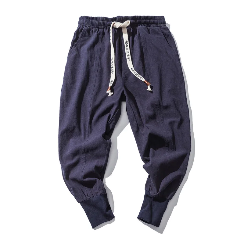 

Cotton Harem Pants Men Solid Elastic Waist Streetwear Joggers 2020 New Baggy Drop-crotch Pants Casual Trousers Men Dropshipping