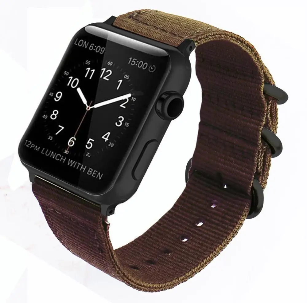 Coffee Eastar Лидер продаж, нейлоновый ремешок для наручных часов Apple Watch, версии 4/3/2/1, спортивный кожаный браслет, 42 мм, 38 мм, ремешок для наручных часов iwatch, 5 группа - Цвет ремешка: Coffee