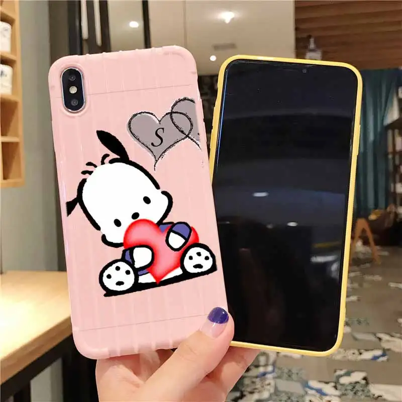 Милый черный Pochacco собака на колесиках чемодан чехол для телефона IPhone 11 Pro Max X XS MAX 8