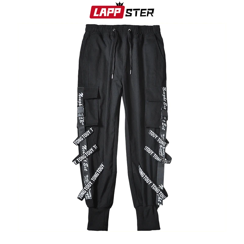 LAPPSTER Мужские Streetwear бегуны Брюки 2019 Mens Hip Hop Black Тренировочные штаны мужчины