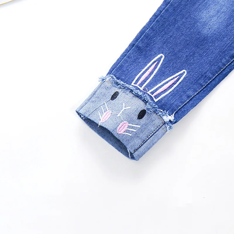 

Girls Jeans Fashion print Jeans Spring Autumn Elasticated Waist Girls' Cartoon Printed Jeans Cartoon Rabbit Pencil Pants