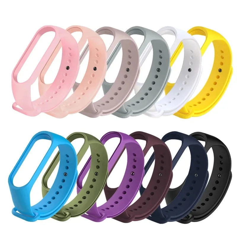Strap For Xiaomi Mi Band 6 5 4 3 Silicone Wristband Bracelet Replacement MiBand 6 5 Wrist Color TPU Strap For Xiaomi Band 6 5 4
