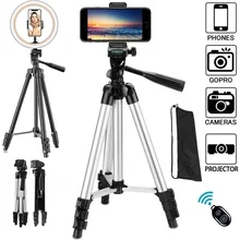 Lightweight Camera Phone Tripod Portable Adjustable Tripode Stand Mount Holder with Ring Light For Live Youtube aro de luz