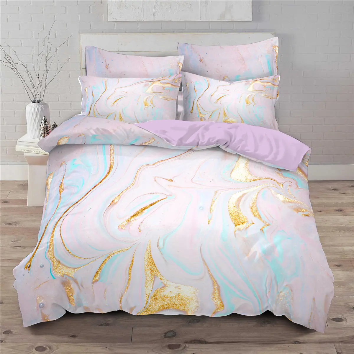 

3D Marble Bedding Set Luxury Single Double King Queen Color Mudslide Print Quilt Covers 2/3 pcs Duvet Cover With Pillowcase