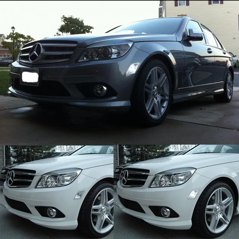 IJDM светодиодный комплект передней боковой габаритной лампы для 2008-11 Mercedes Pre-LCI W204 C250 C300 C350 C63 AMG, замена OEM боковой габаритной лампы