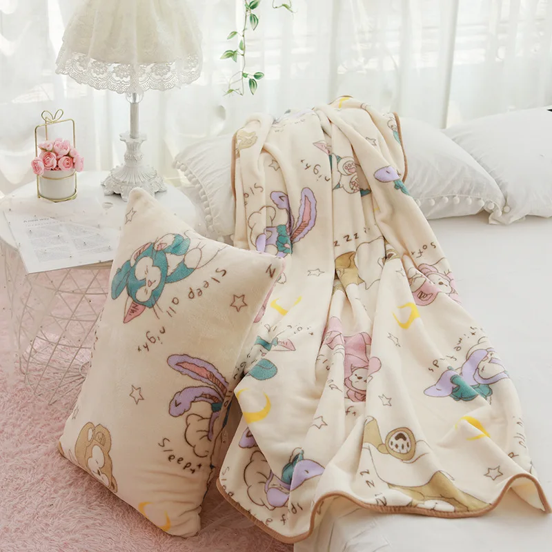 

Kawaii Flannel Blanket Cute Cartoon Bear Bed Blanket Futon Anime Summer Quilt Sleeping Flannel Blanket Coral Fle Duffy Shelliema