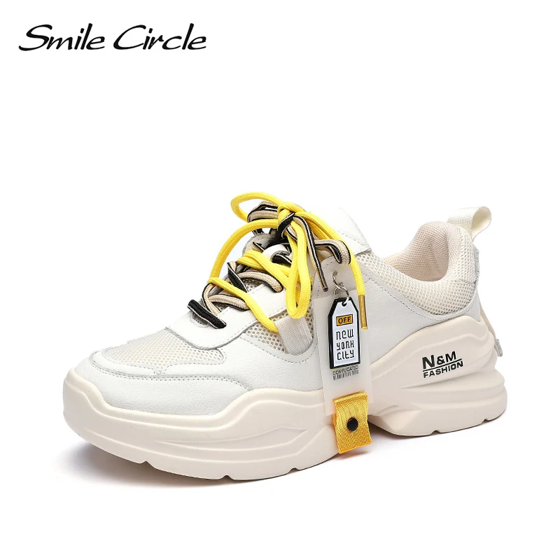 Женские кроссовки Smile Circle повседневные дышащие на плоской платформе с толстой