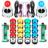 2 player led arcade diy kits usb encoder to pc joystick led arcade buttons switch for raspberry pi 4 model project