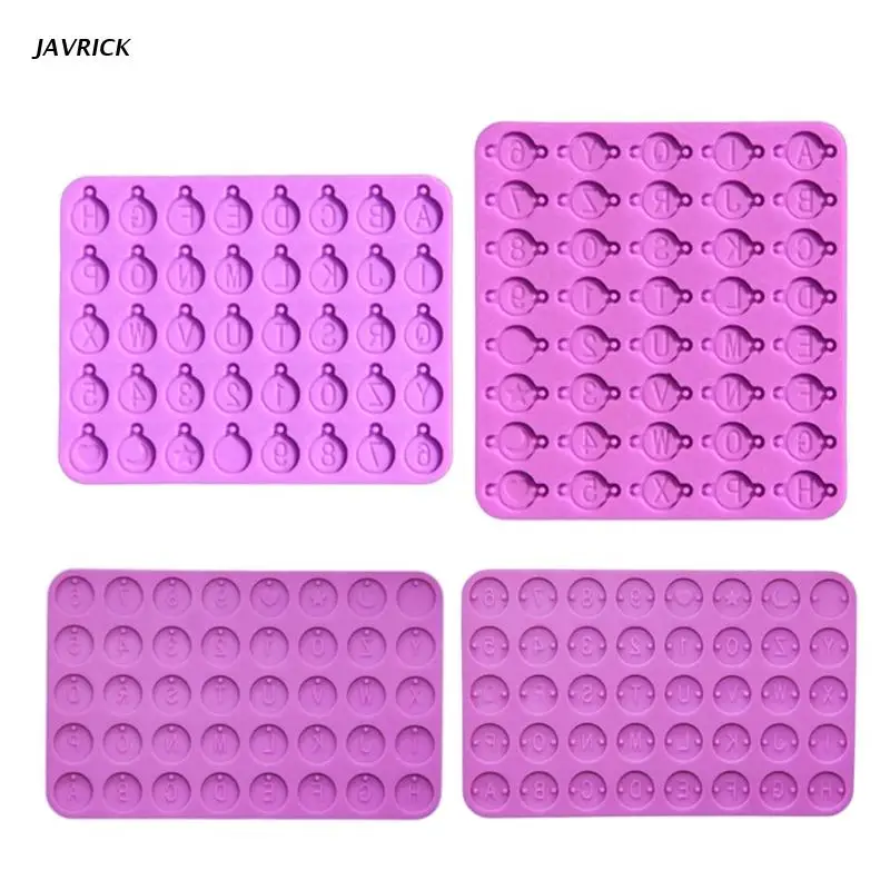 

4Pcs Letter Number Round Disc Resin Mold Necklace Bracelet Pendant Silicone Mold