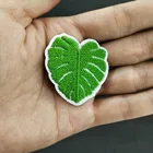 Наклейка с зелеными листьями (Размер: 3,9x3,8 см), 5 шт.лот