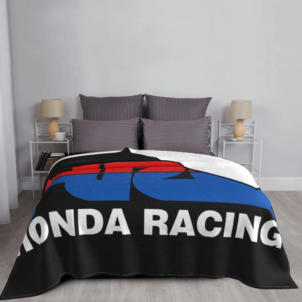 

Hrc Honda Racing Motorcycle Motorbike Rider Blanket Bedspread Bed Plaid Sofa Bed Anime Plaid Receiving Blankets