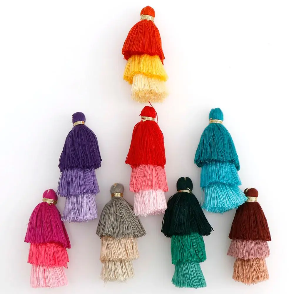 2 шт. 3 слоистая кисточка висячий браслет подвеска серьги Шарм для брелка сделай