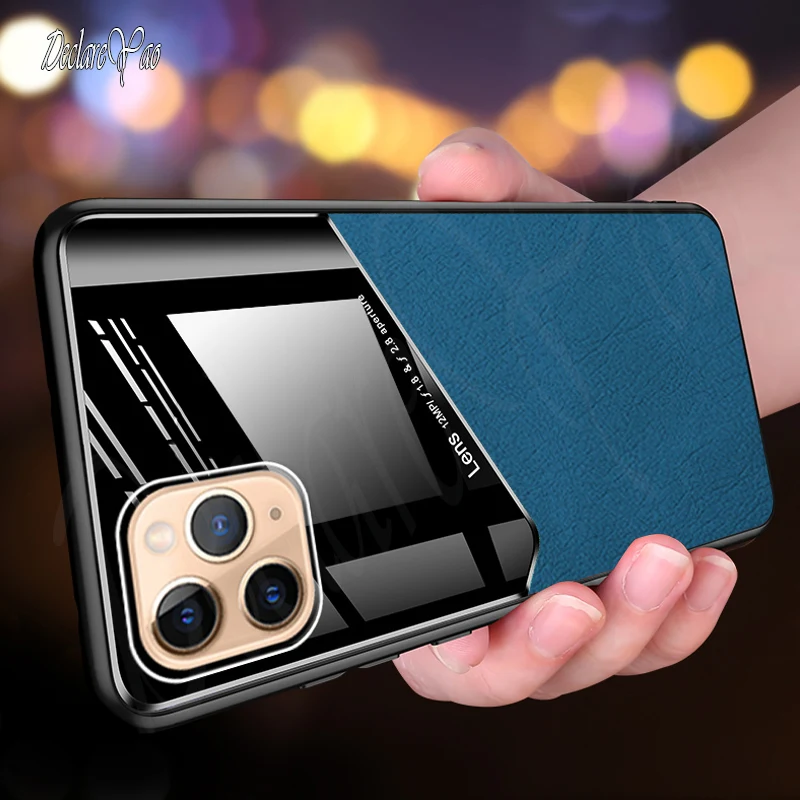 

12 Mini Case DECLAREYAO Luxury Ultra Slim Leather Coque For Apple iPhone 13 12 Pro Max Cover Hard Metal Magnetic Silicone Soft