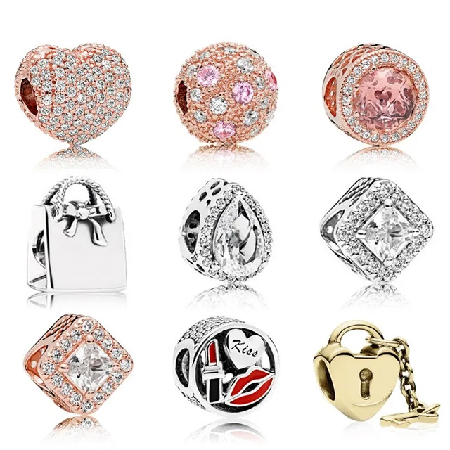 

NEW 925 Sterling silver Quality Style Enamel Crystal Christmas Charms Bead Fit Bracelets DIY bracelet The factory wholesale