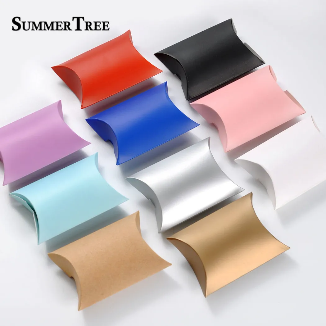 Коробки для конфет в виде подушки золотые розовые белые черные серебряные