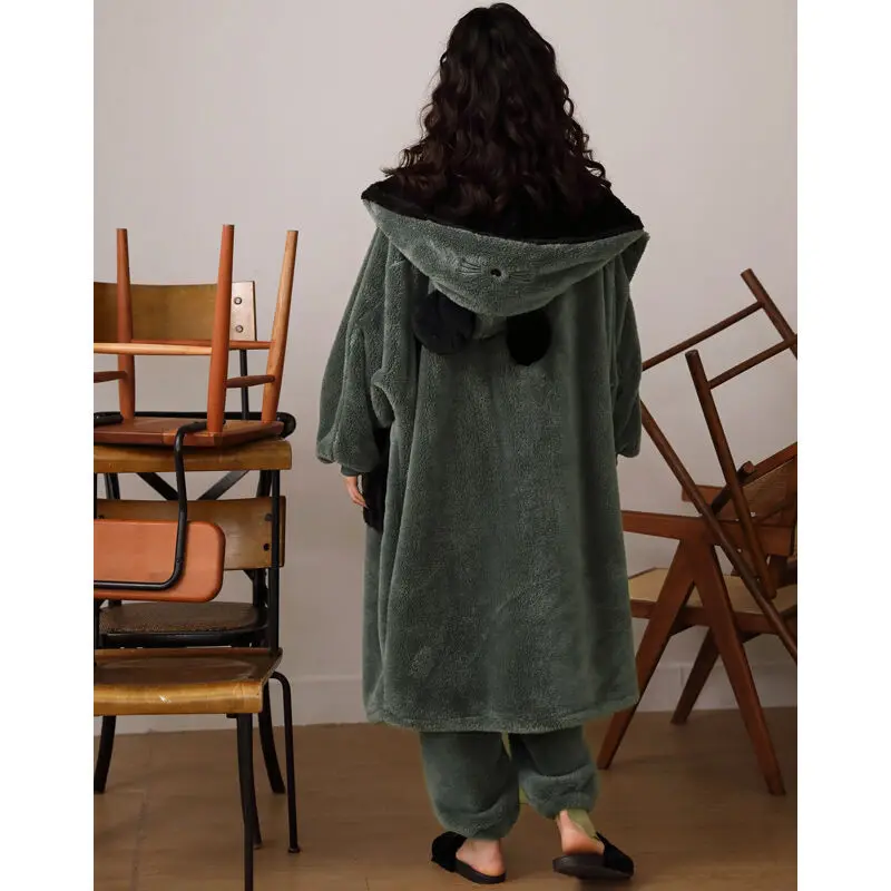 Pajamas Sleepwear Women Autumn Winter Robe Female Winter Morning Robe Couple Bathrobe Pijamas Bathrobe Pajama Women Nightgown