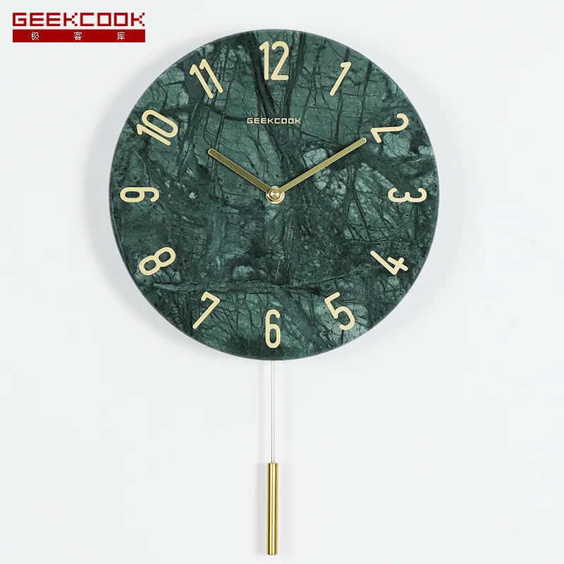 

Nordic Wall Clock Modern Design Living Room Decoration Marble Clocks With Tail Swing Metal Wall Watches Home Decor BB50W