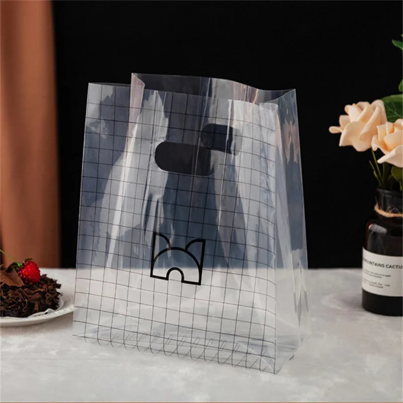 50 шт прозрачный напечатанный выпечки Портативный Пластик салат десерт хлеб торт