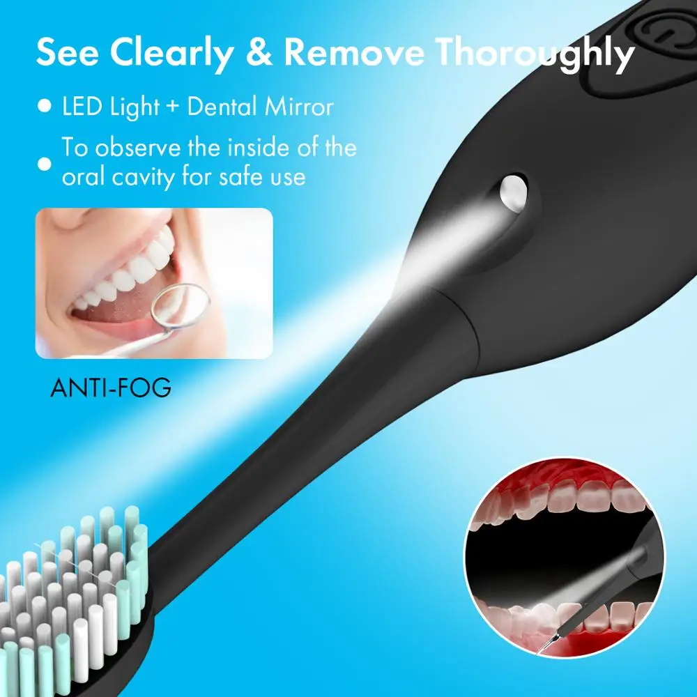 

Dental calculus remover, Electric Portable Oral Irrigation teeth whitening Tartar Scraper Oral Hygiene Brush, Mirror, Dentist