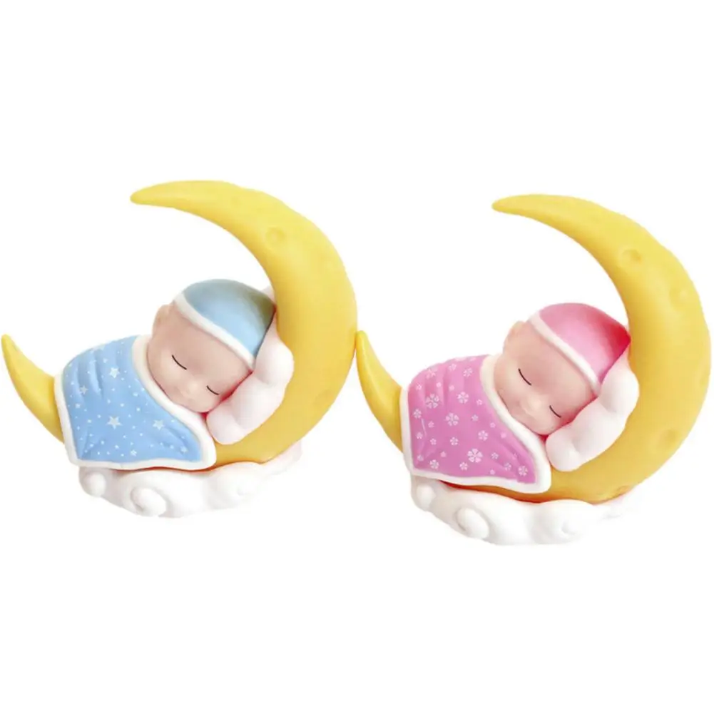 

Moon Baby Statue Birthday Cake Topper Car Dashboard Ornament Decorations For Kids Boys Birthday Baby Shower Party Supplies