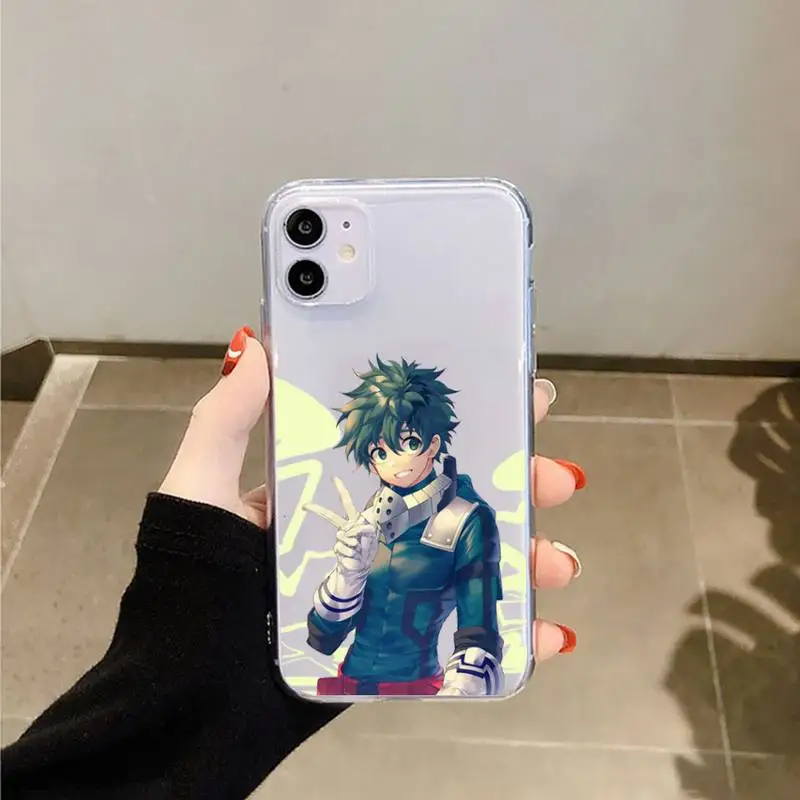 

Anime My Hero Academia deku bakugou Boku Phone Case Transparent for iPhone 11 12 mini pro XS MAX 8 7 6 6S Plus X 5S SE 2020 XR