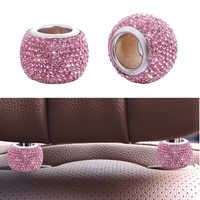4pcs shiny diamonds car seat headrest collars decor bling bling interior decoration