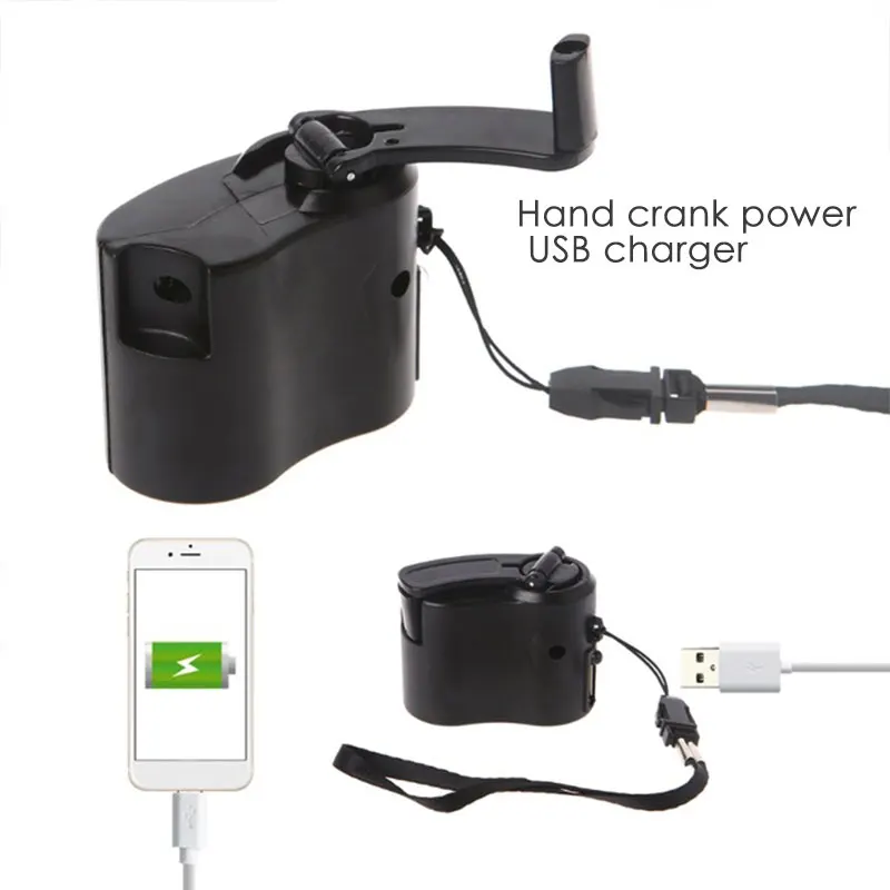 

Clockwise Rotation Hand Power Dynamo Durable Hiking Portable Hand Crank Charging Durable Travel