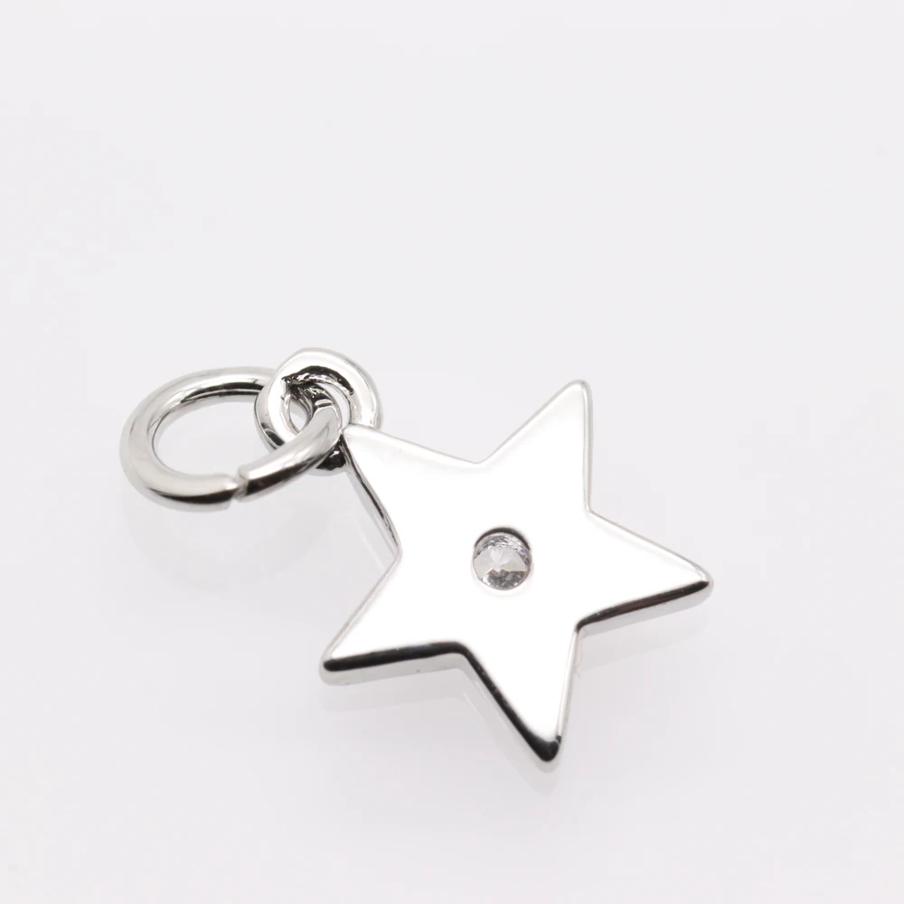 10 шт./упак. симпатичный стиль покрытием Циркон пентаграмма небольшой кулон для