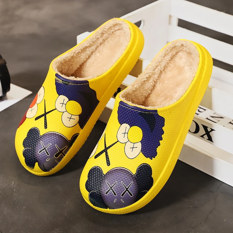 

Men Garden Shoes Waterproof EVA Clogs House Slippers For Women Platform Plush Slippers Winter Warm Slippers EVA Injection Shoes