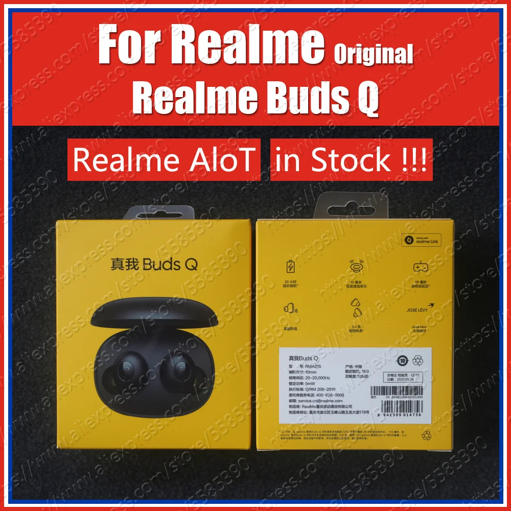 Оригинальные наушники Realme Buds Q tws RMA215 беспроводные Bluetooth 3 6g IPX4 много