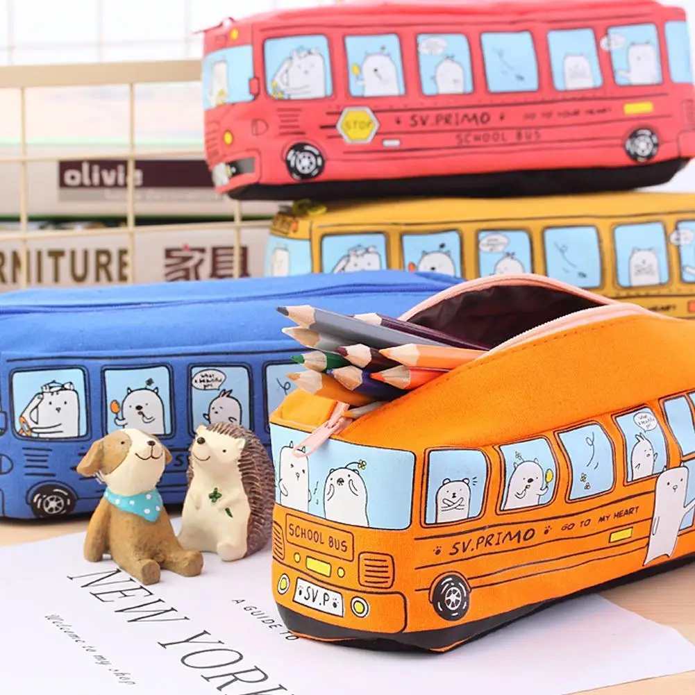 Новый креативный большой тканевый пенал для автомобиля школьные принадлежности