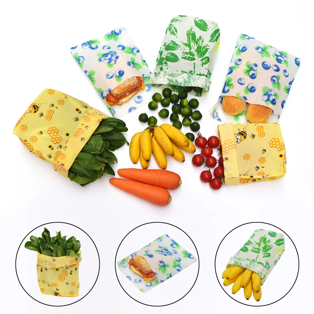 Экологичная многоразовая упаковка для пищевых продуктов с пчелиным воском пакет